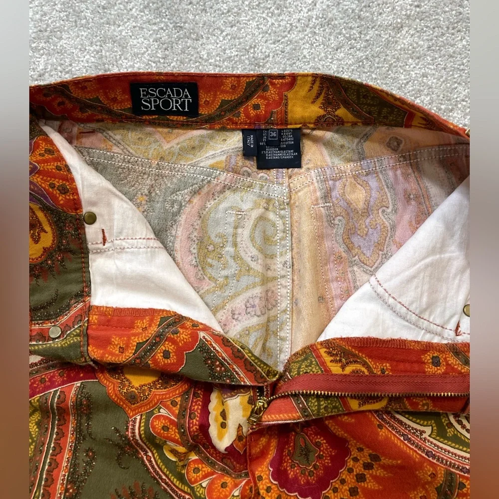 Escada paisley vintage skinny jeans - Picture 6 of 10